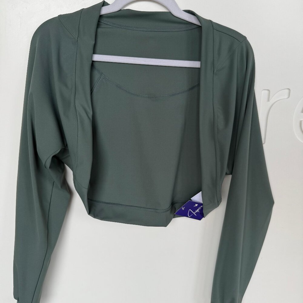Inspira Shrug Bolero Slate Grey/Green